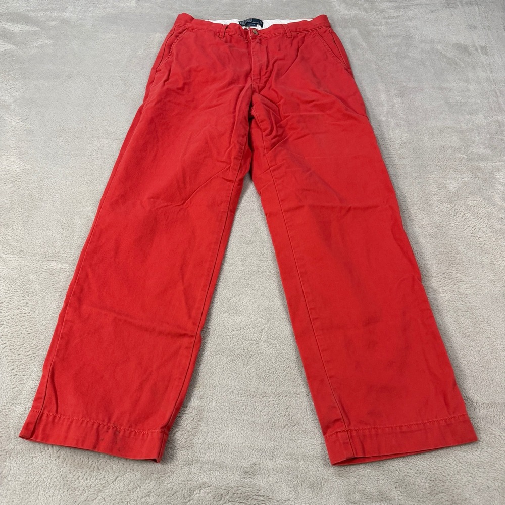 Polo Ralph Lauren Mens 31x30 Red Classic Chino Cotton Twill Pants Solid Straight